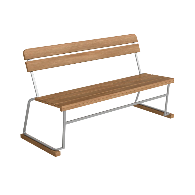 Sohva 3 140 cm, Teak / Kuumagalvanoitu Teräs