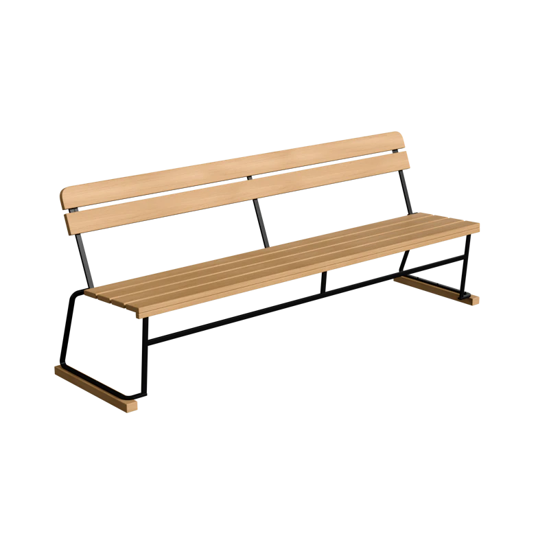 Sohva 5 204 cm, Oiled Oak / Musta Teräs