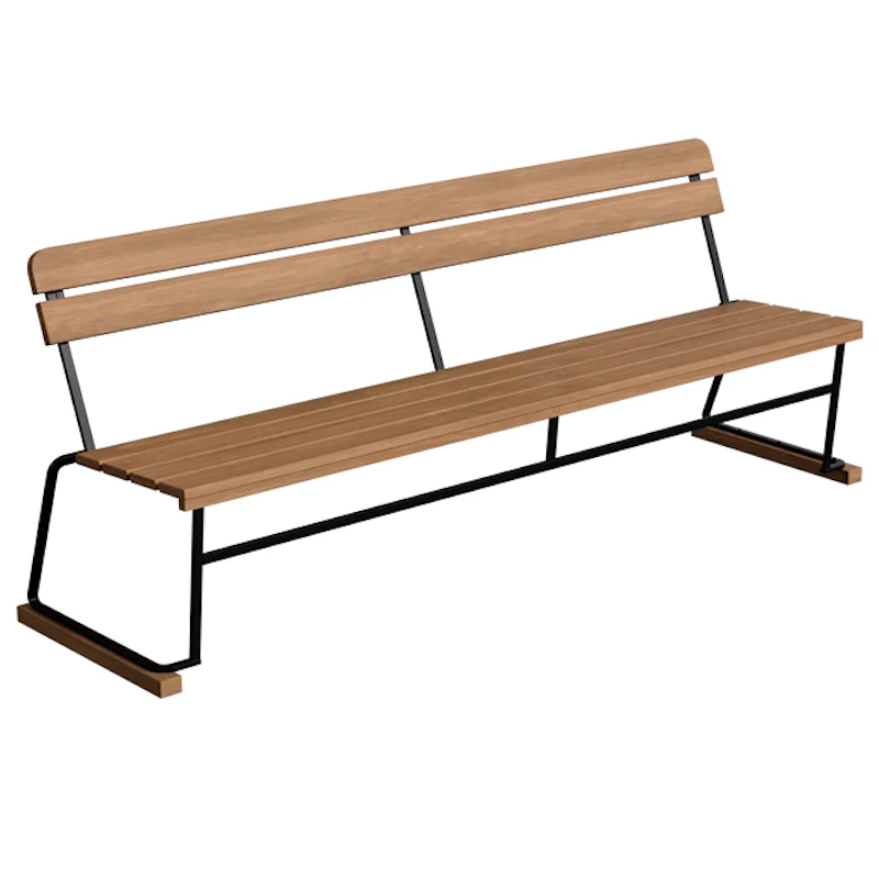 Sohva 5 204 cm, Teak / Musta Teräs