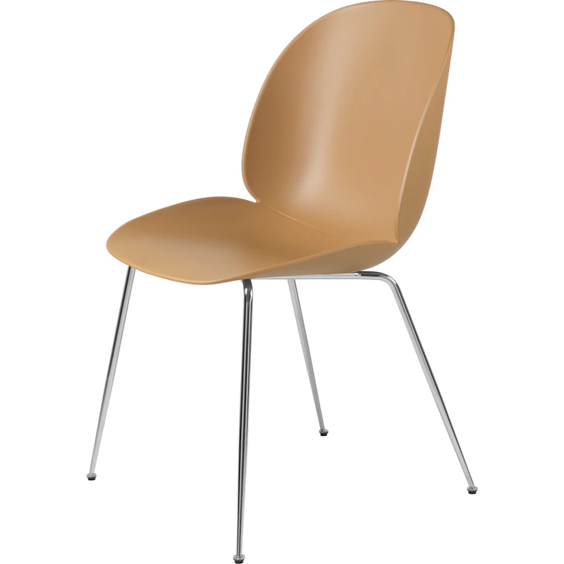 Beetle Tuoli Verhoilematon Conic Base Chrome, Amber Brown