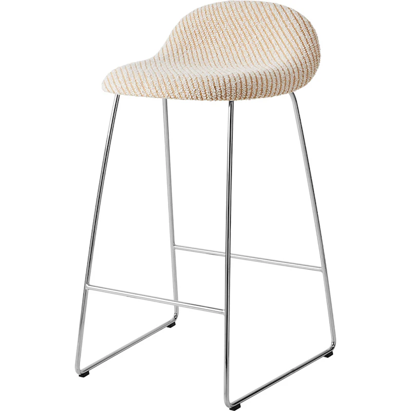 GUBI 3D Baarijakkara H65, Ruostumaton Teräs / Lupo Special Diagonal Bouclé / Dedar 009