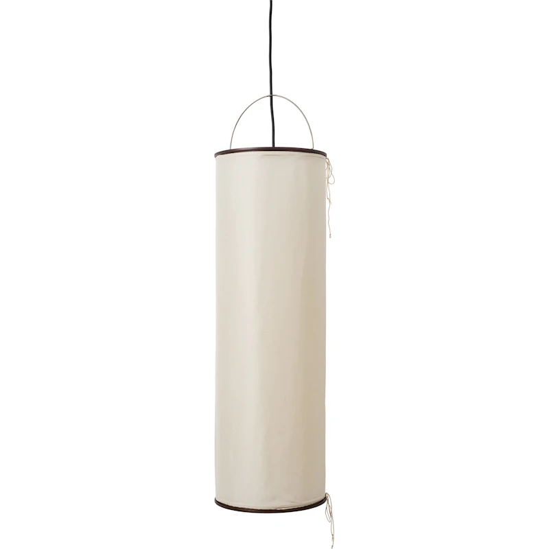 Silk Lantern Riippuvalaisin, Natural White Silk / Musta