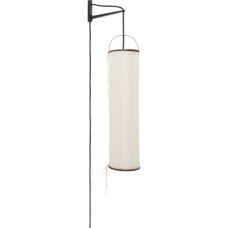 Silk Lantern Seinävalaisin, Natural White Silk / Musta