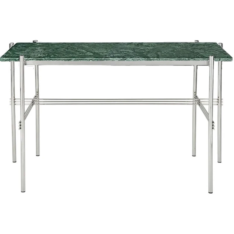 TS Pöytä 60x120 cm, Kiiltävä Teräs / Vihreä Guatemalanmarmori