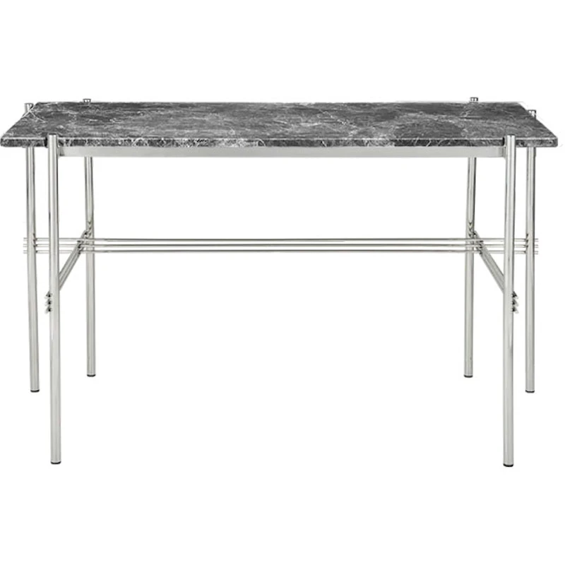 TS Pöytä 60x120 cm, Kiiltävä Teräs / Harmaa Emperadormarmori