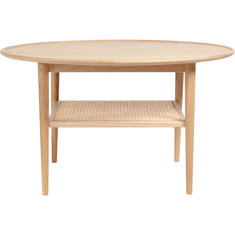 Athene Sohvapöytä 90 cm, Valkoöljytty Tammi / Rottinki