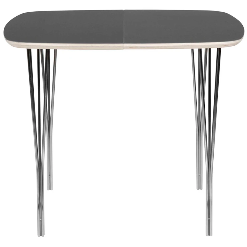 Symphony 86 Ruokapöytä 90x90 cm, Graphite Laminaatti / Krominvärinen