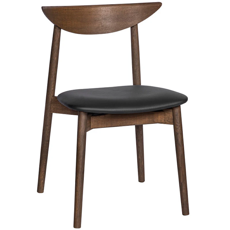 Symphony Ruokapöydän Tuoli, Black Leather Istuin, Tummaöljytty Tammi