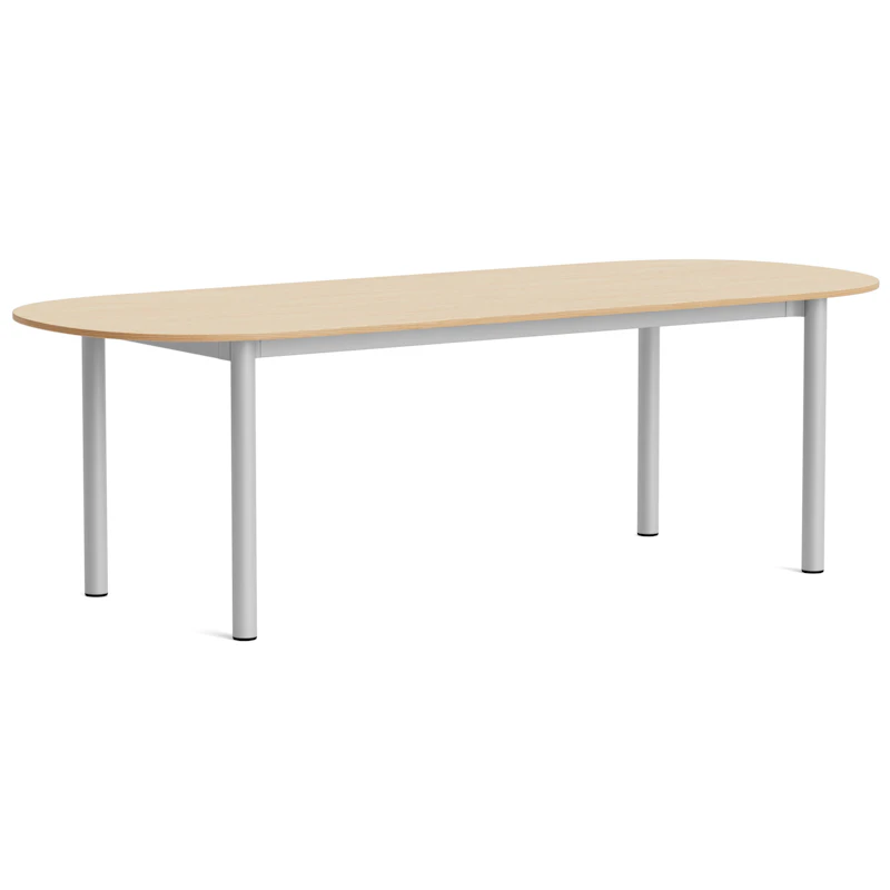 Annex Pöytä Soikea 95x240 cm, Alumiini / Lakattu Tammi