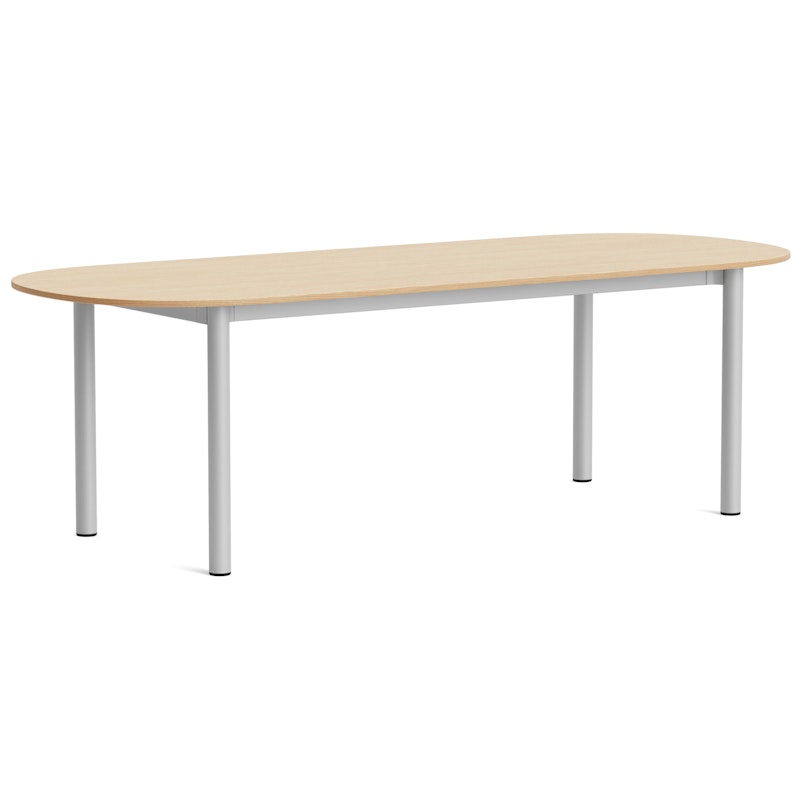 Annex Pöytä Soikea 95x240 cm, Alumiini / Lakattu Tammi