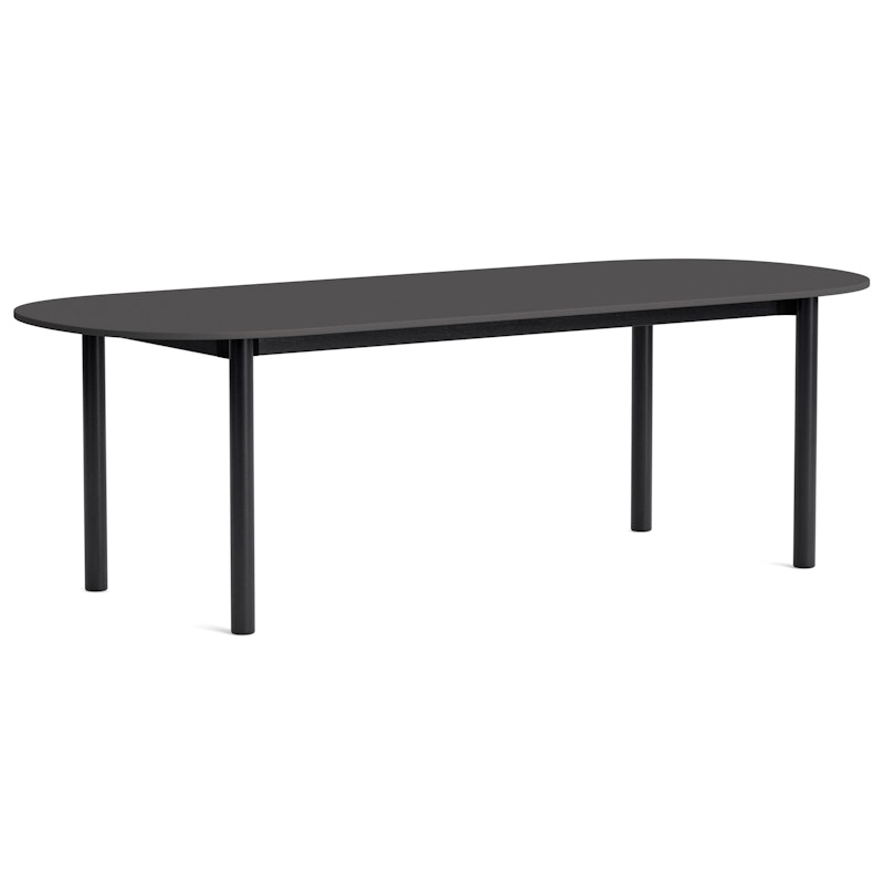 Annex Pöytä Soikea 95x240 cm Musta / Linoleumi Tummanharmaa