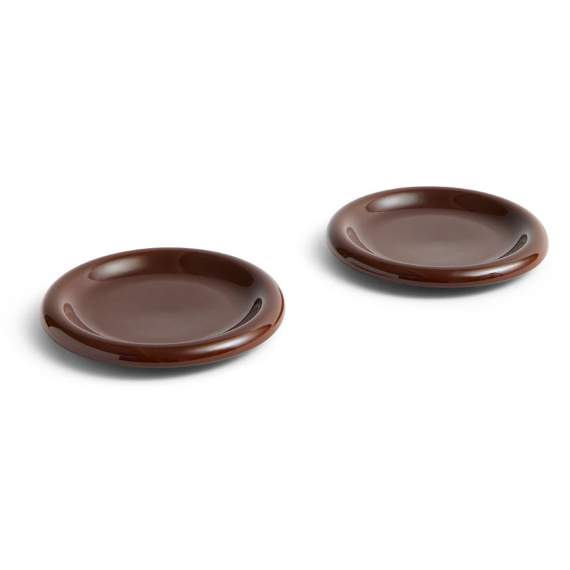 Barro Plate Set of 2 Ø18 cm, Burgundinpunaiset