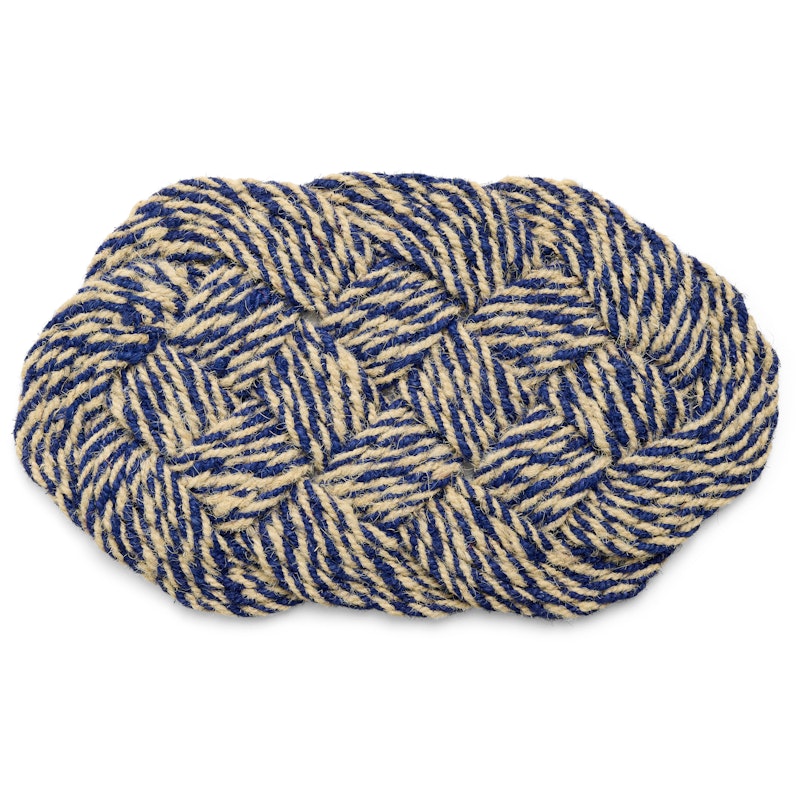 Coco Ovimatto Swirl 40x80 cm, Blue / Luonnonvalkoinen