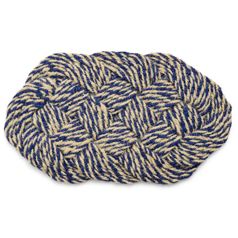 Coco Ovimatto Swirl 40x80 cm, Blue / Luonnonvalkoinen