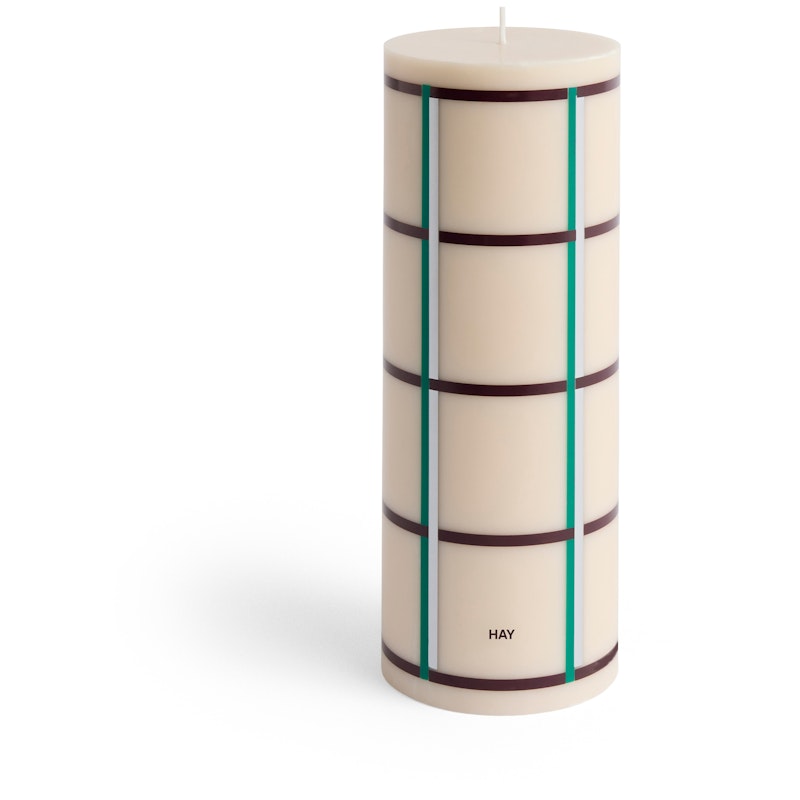 Column Pöytäkynttilä Suuri, Vihreä / Luonnonvalkoinen / Hopeinen / Bordeaux