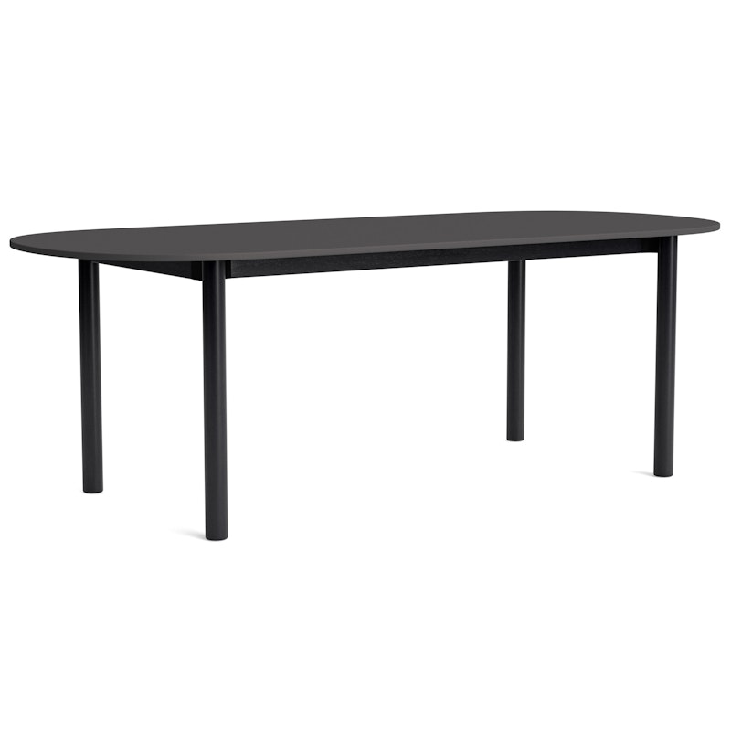Annex Pöytä Soikea 95x220 cm, Alumiini Tummanharmaa / Musta Tammi
