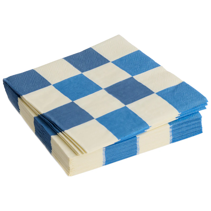 Pattern Servetit 40x40 cm, Luonnonvalkoiset / Siniset