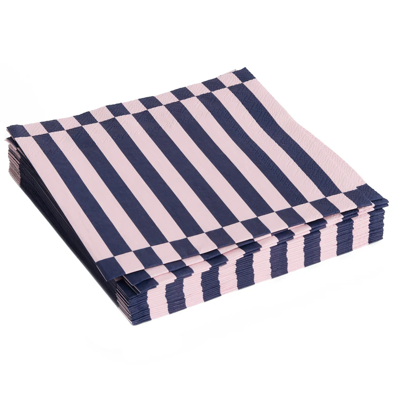 Pattern Servetit 33x33 cm, Tummansiniset / Light Pink