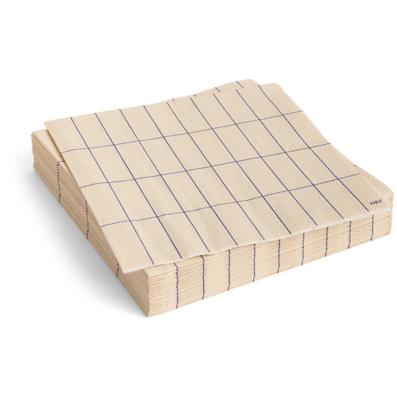 Pattern Servetit 33x33 cm, Siniset / Luonnonvalkoiset