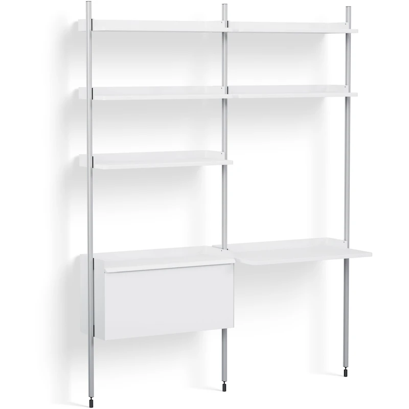 Pier System 12 2 columns, PS White / Aluminium