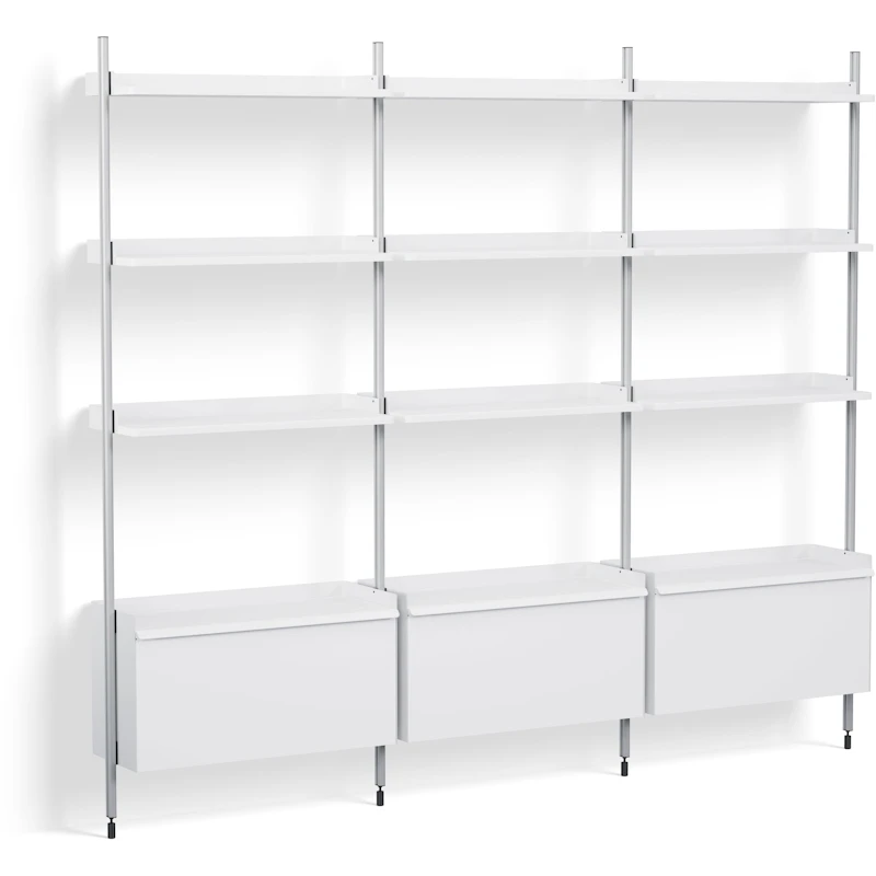 Pier System 133 3 columns, PS White / Aluminium