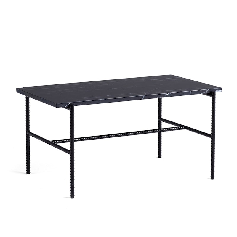 Rebar Rectangular Coffee Table Soft black marble