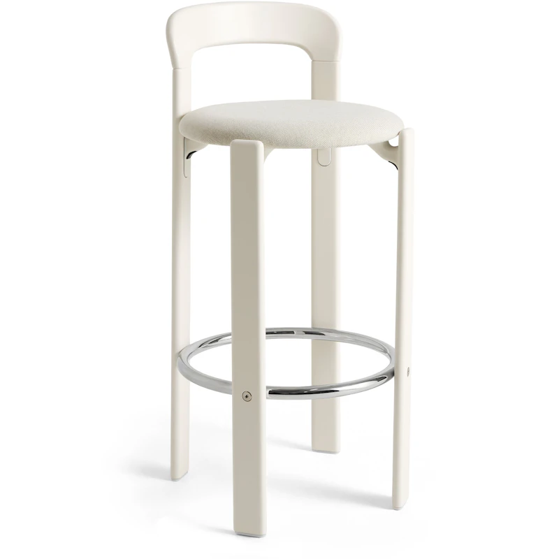 Rey Bar Stool Upholstered 75 cm, Cream White