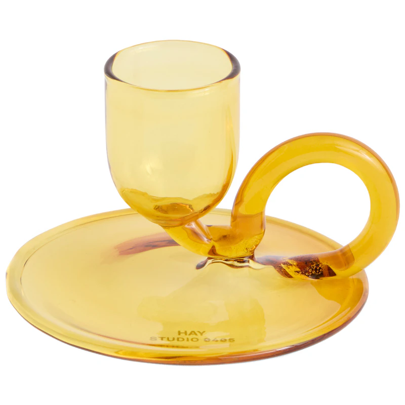 Tiny Candleholder Curved, Yellow