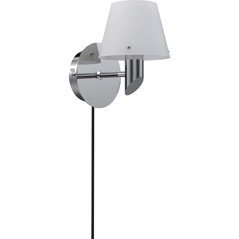 Gil Wall Lamp, Chrome / Opal Glass