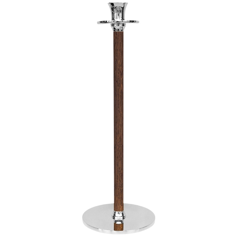 Alto Basso Kynttilänjalka 30 cm, Saksanpähkinä/Nikkelöity Messinki