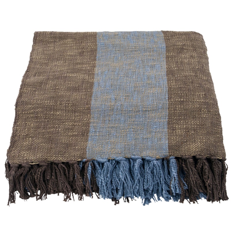 Ponra Päiväpeite 130x180 cm, Ruskea/Vaaleansininen