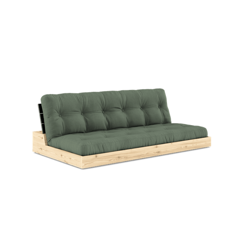 Base Sovesofa Med 5-lags Madrass Svart Natt/Olivengrønn