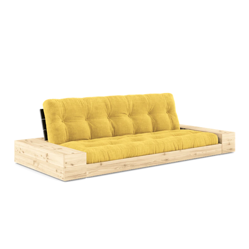 Base Sovesofa Med Sideboks og 5-lags Madrass Black Night/Honning