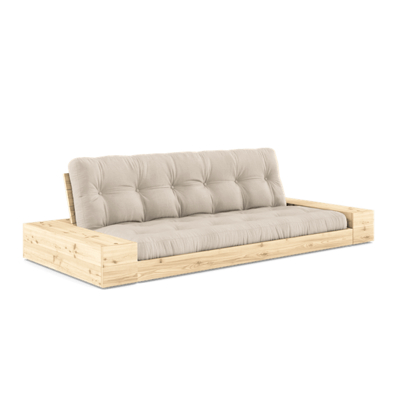 Base Sovesofa Med Sideboks og 5-lags Madrass Klar/Beige
