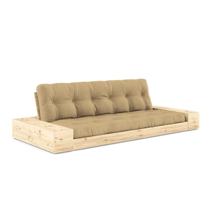Base Sovesofa Med Sideboks og 5-lags Madrass Klar/Beige