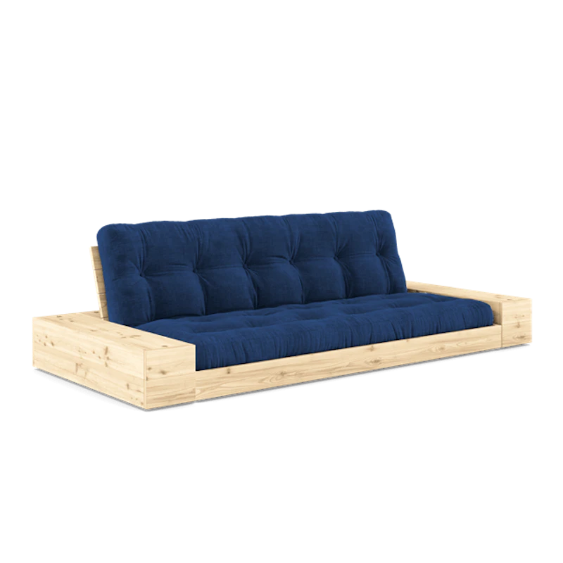Base Sovesofa Med Sideboks og 5-lags Madrass Klar/Kongeblå