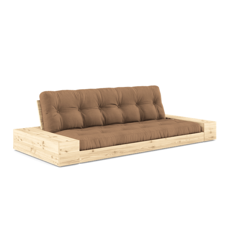 Base Sovesofa Med Sideboks og 5-lags Madrass Klar/Mokka