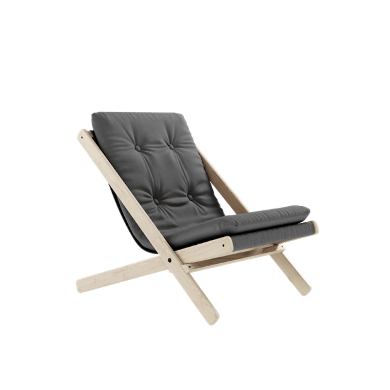 Boggie Lenestol Med Madrass Utendørs 403 Mørkgrå/Oljet Bøk