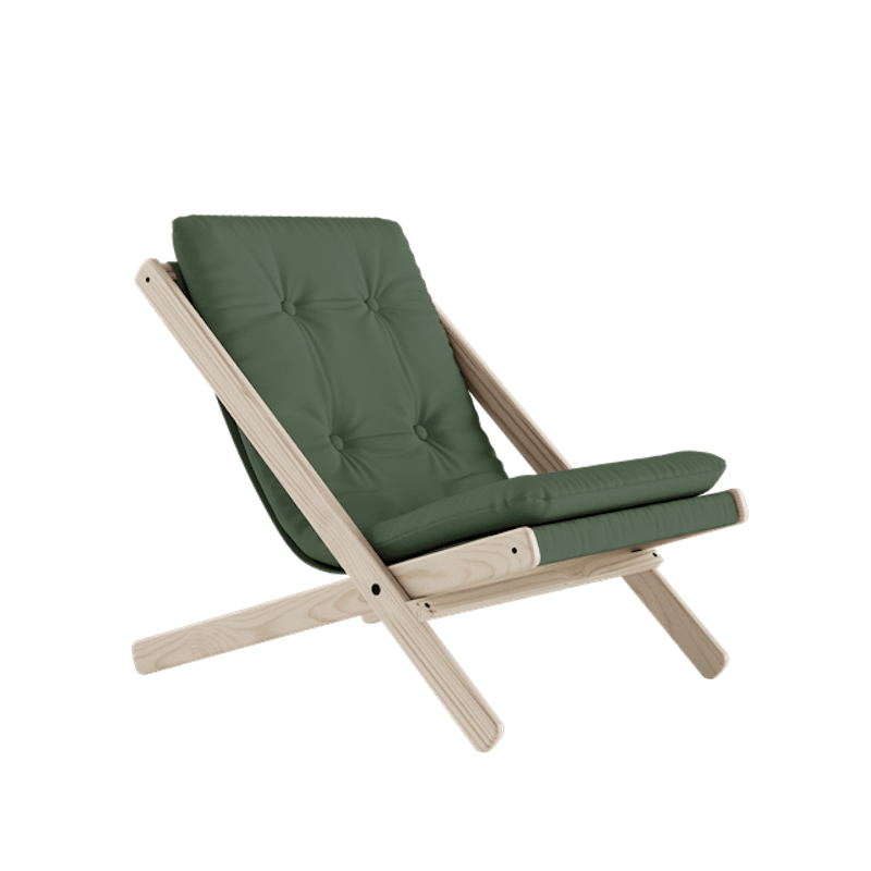 Boogie Lenestol M. Madrass 756 Olivengrønn/Raw Bøk