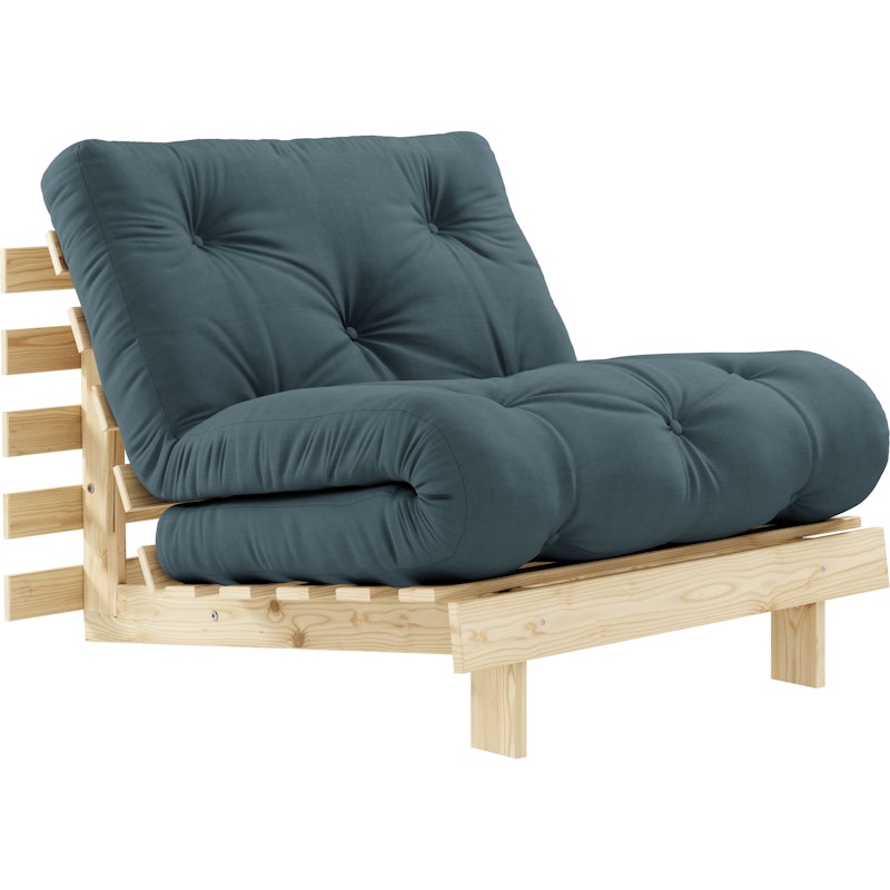 Roots 90 Lounge-Tuoli, Mänty / Petrolinsininen