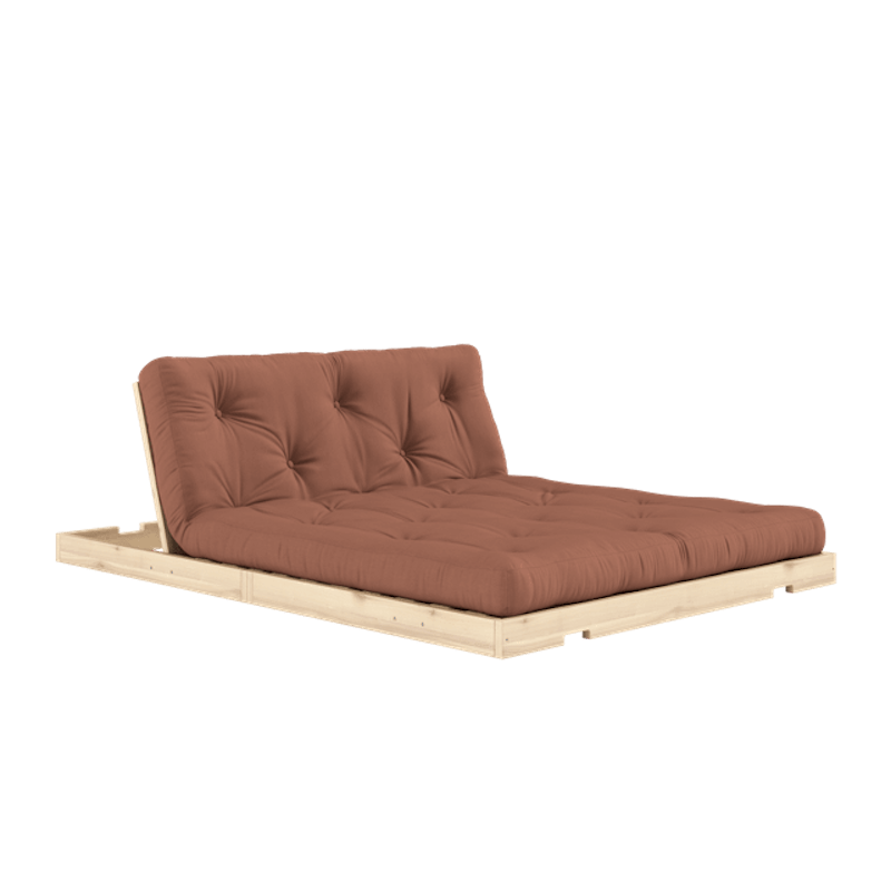Flip-sovesofa Med Madrass 140x200 Leirbrun/Raw