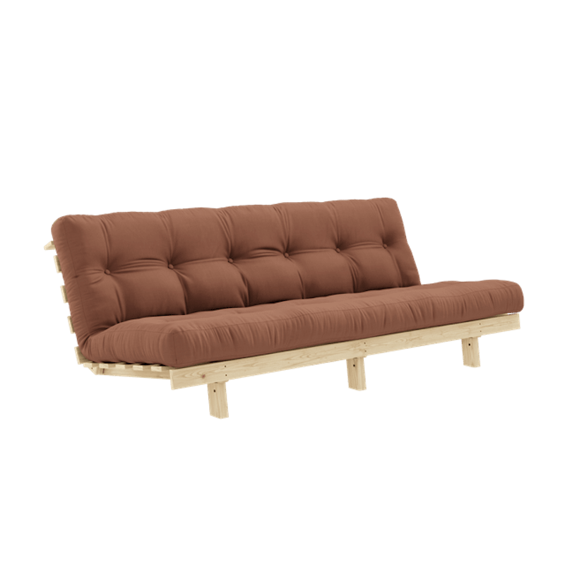 Lean Sovesofa Med Alpha Madrass 130x200 Leirbrun/Raw