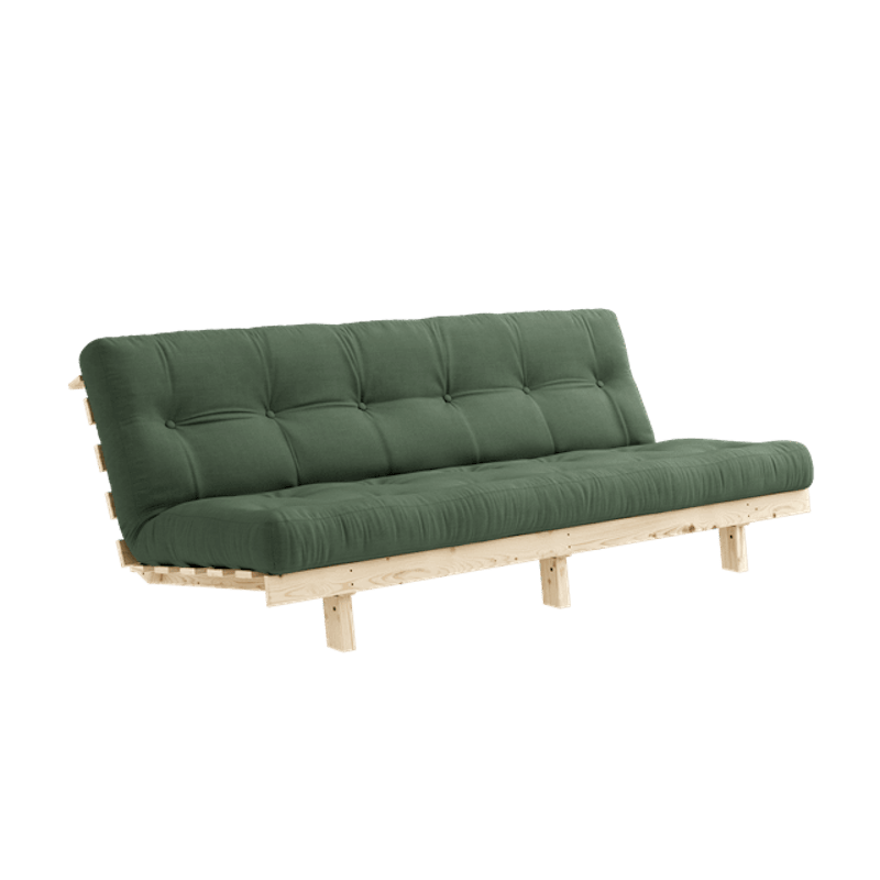 Lean Sovesofa Med Alpha Madrass 130x200 Olivengrønn/Raw