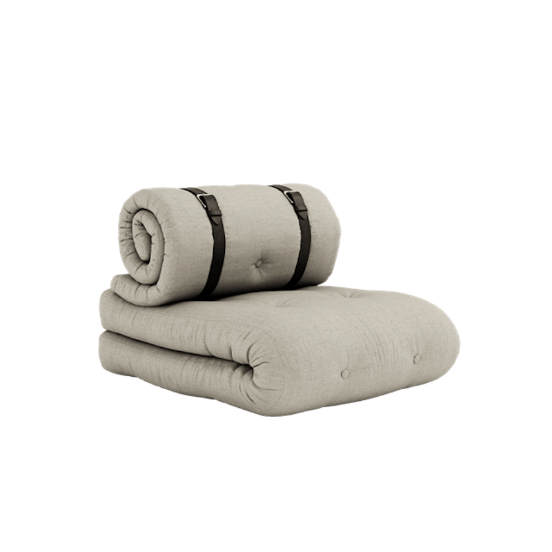 Lenestol Med Spenne Madrass og Belte 914 Lin/Brun