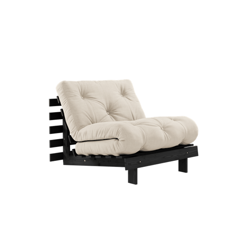 Roots Sovesofa Med Madrass 90x200 Svart Natt/Beige