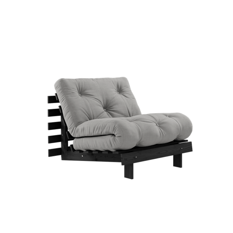 Roots Sovesofa Med Madrass 90x200 Svart Natt/Grå
