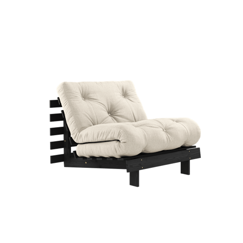 Roots Sovesofa Med Madrass 90x200 Svart Natt/Lin