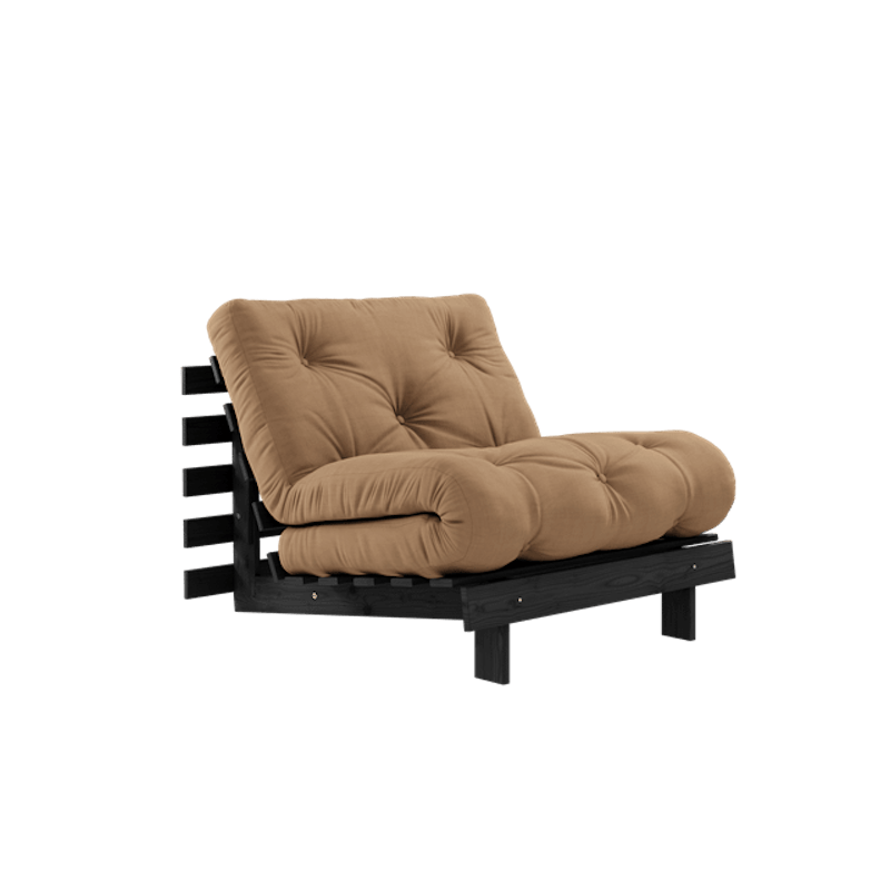 Roots Sovesofa Med Madrass 90x200 Svart Natt/Mokka