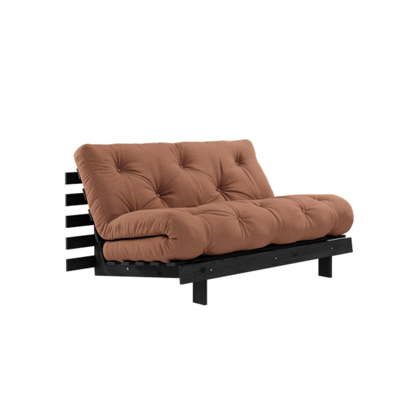 Roots Sovesofa Med Roots Madrass 140x200 Leirbrun/Svart Lakkert