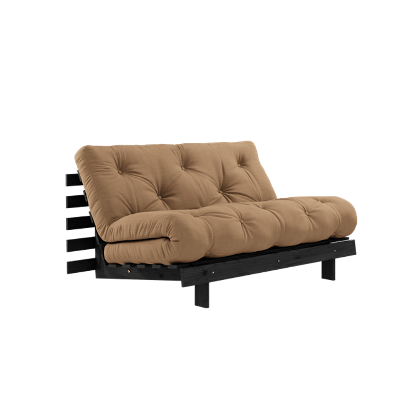 Roots Sovesofa Med Roots Madrass 140x200 Mokka/Svart Lakkert